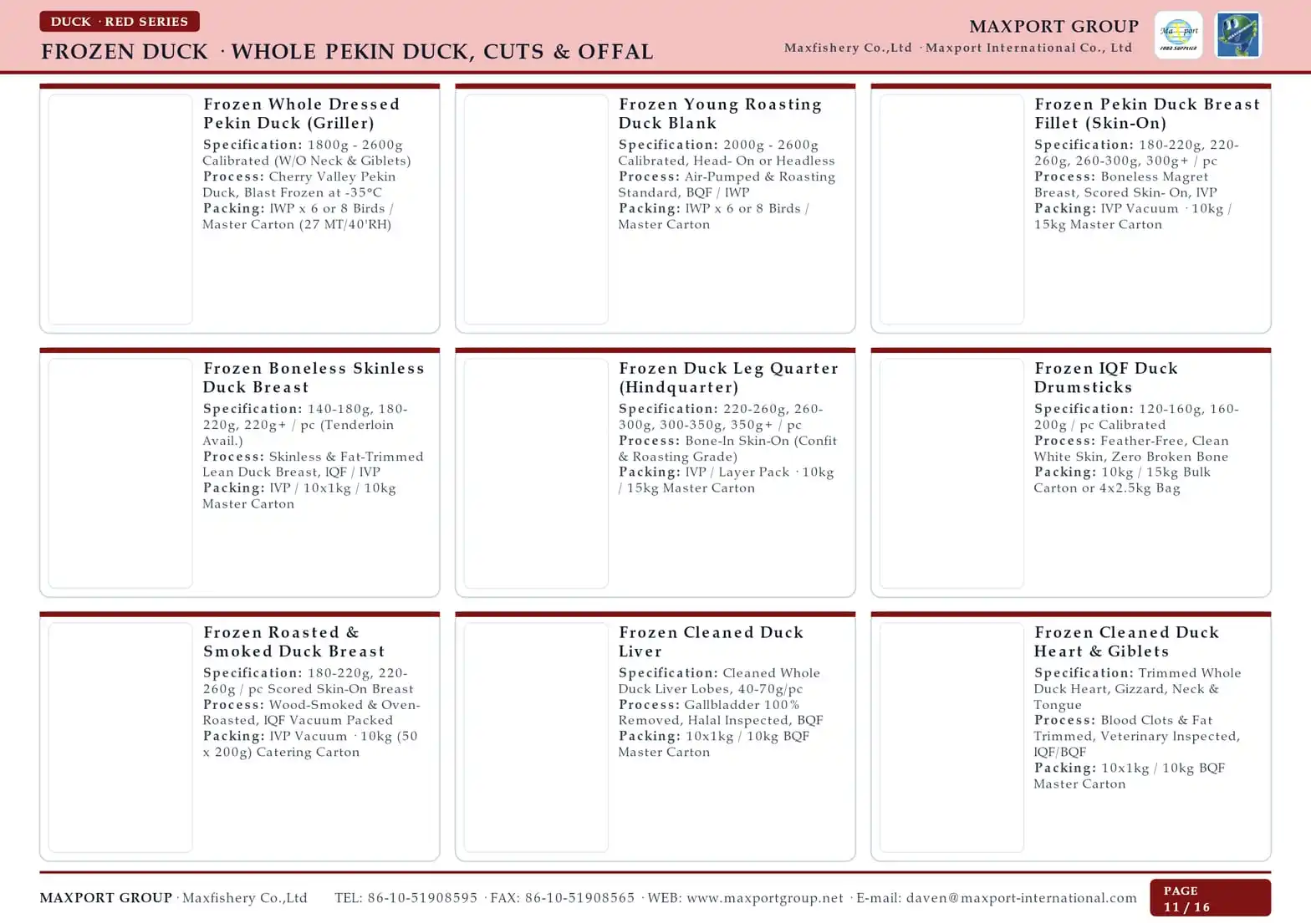 Maxport 2026 Catalogue - Duck - Whole Pekin, Cuts & Offal